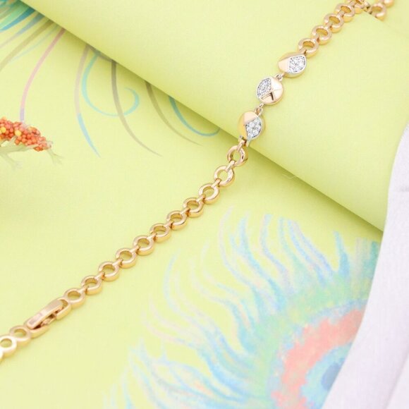 Rose Gold Designer Bracelet with Sparkling Half-Circle Charms, XPBL0703 - Picture 9 of 12